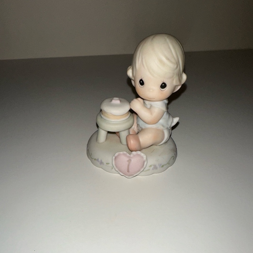 Precious Moments Figurine with Pink and Cream Accents